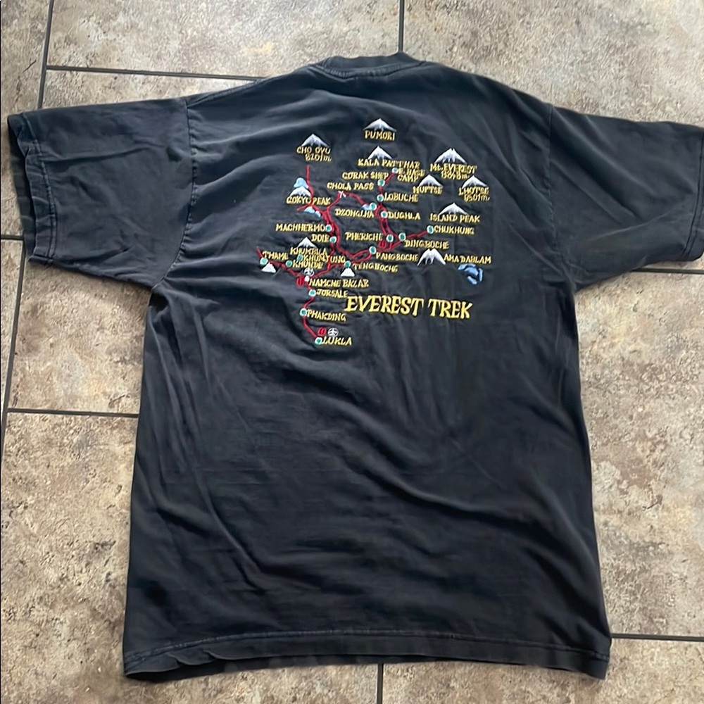 Vintage 80’s Everest Trek Black Embroidered T-Shirt